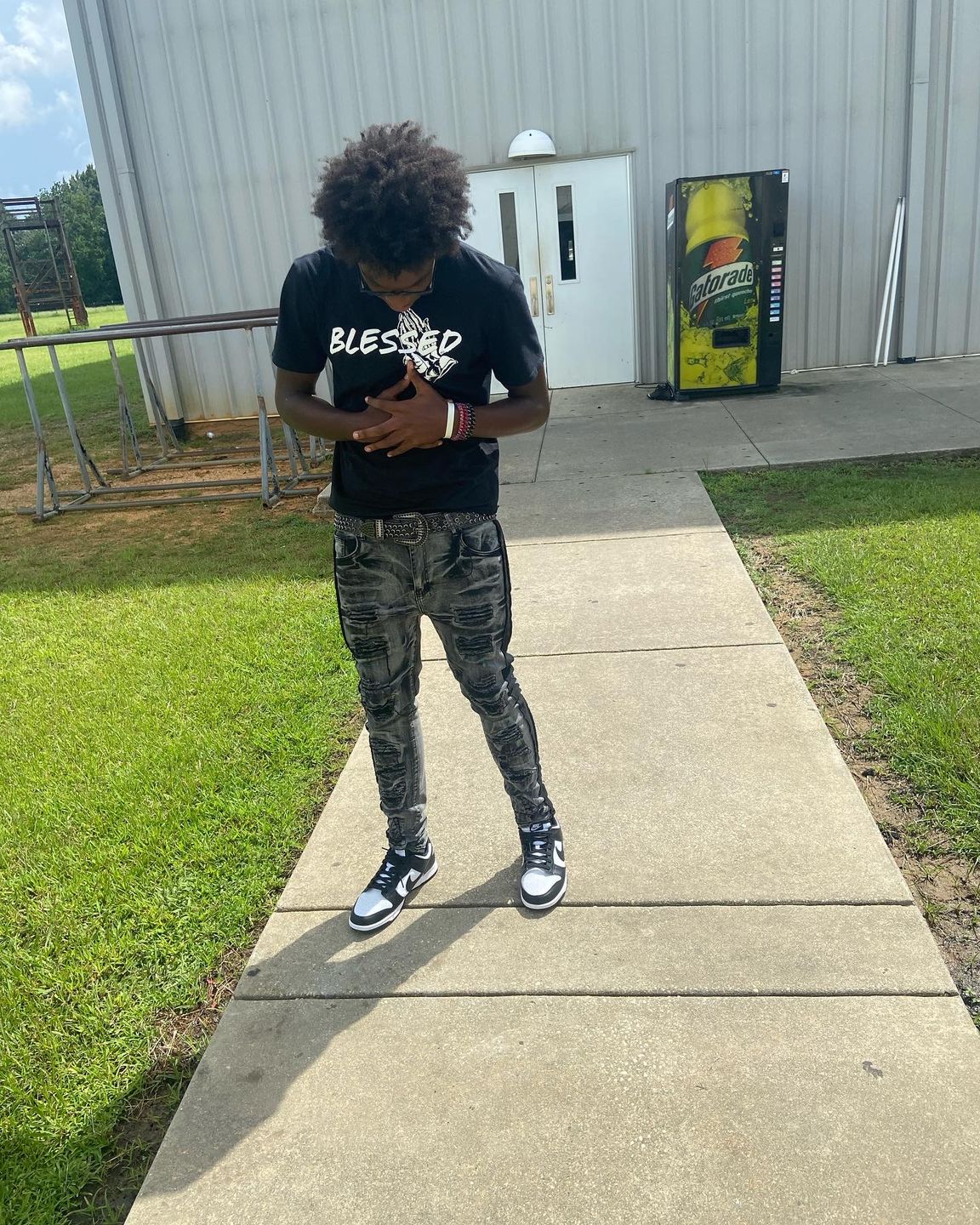 Customer photo review of Blessed Tee (White Logo)
