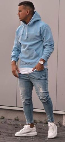 Customer photo review of Skinny Mid Blue Ripped Jeans 2.0