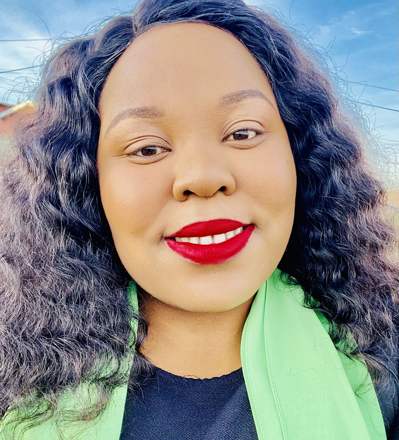 Customer photo review of Deep curly wig 16”