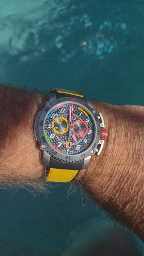 Customer photo review of Torque - Yellow Stainless Steel Swiss Sport Chrono Watch
