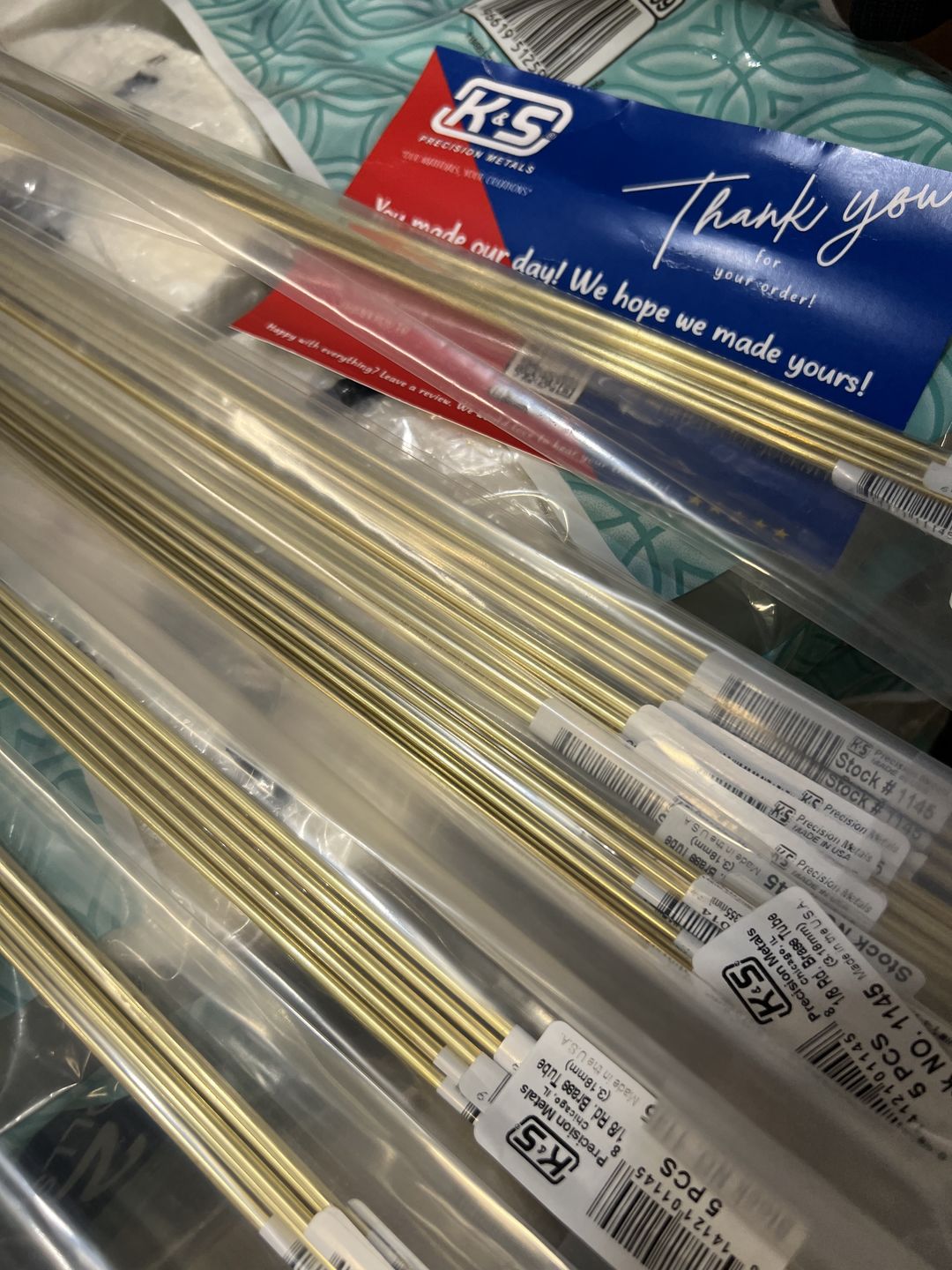 Customer photo review of Round Brass Tube: 1/8" OD x 0.014" Wall