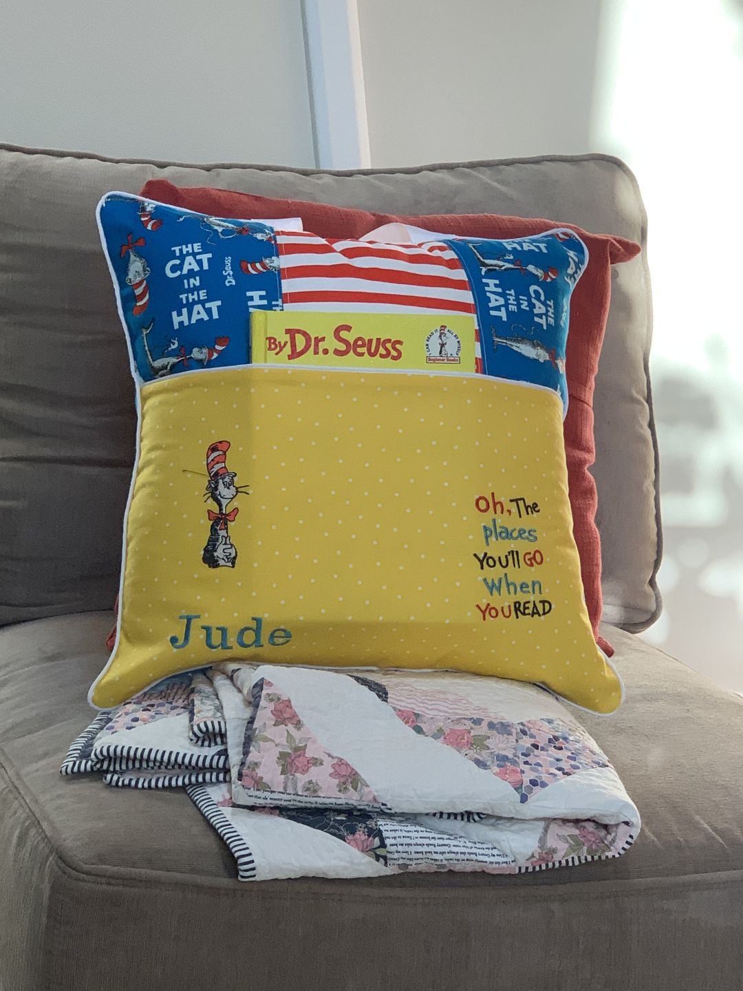 Customer photo review of Reading Pillow / Pocket Book Pillow Pattern in Two Sizes | Digital PDF Pattern