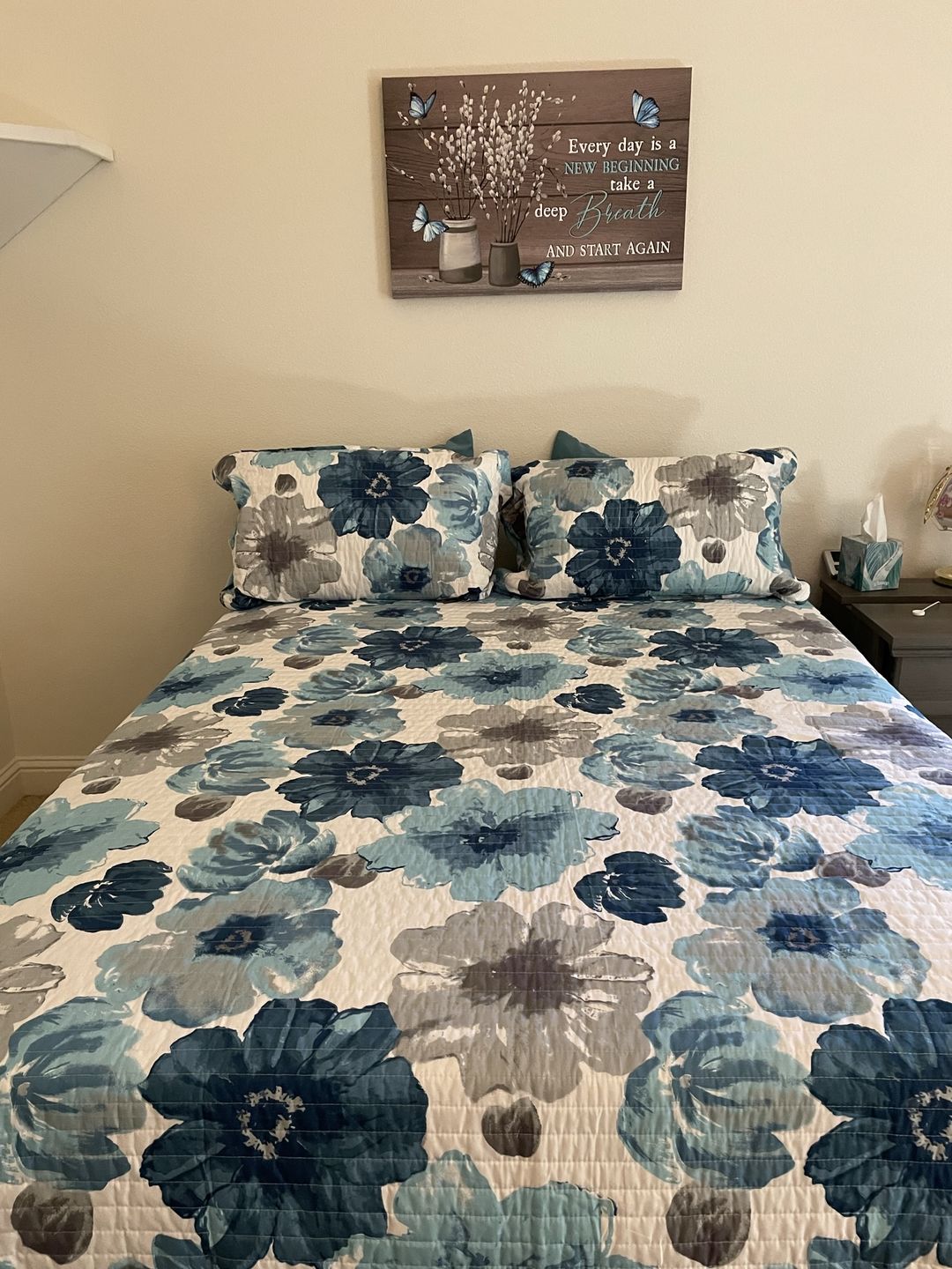 Customer photo review of Every day is a new beginning butterfly flower Christian wall art canvas