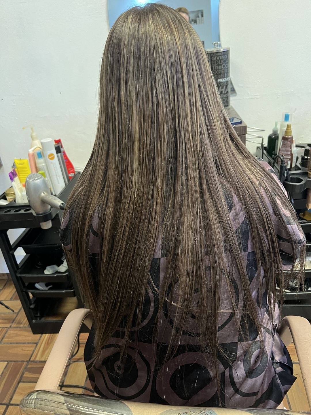 Customer photo review of Balayage Highlights Tape in Hair Extensions 100% Remy Human Hair (#2/8/2)