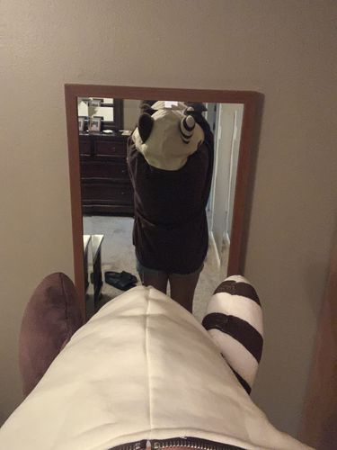 Customer photo review of Bunny Hoodie With Plush Ears (CREAM/BROWN)