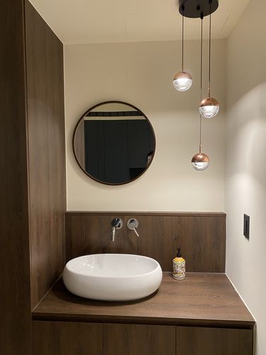 雨青 review of 實木框浴室臥室圓形牆壁掛鏡 image 1 out of 1