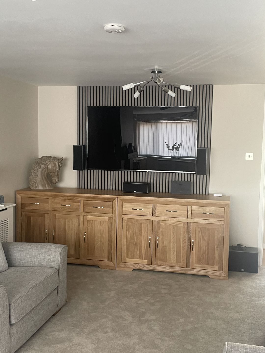 Customer photo review of SlatWall Acoustic Grey Oak