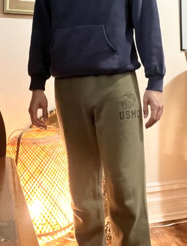 Customer photo review of Vintage USMC Cuffed Sweatpants Size Medium