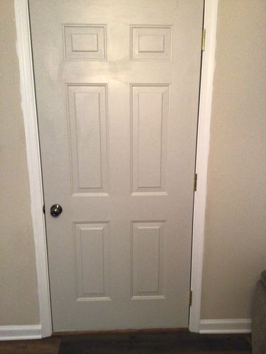 Customer photo review of Pease Polished Brass Hinge Set (4" x 4", 3 hinges in set)