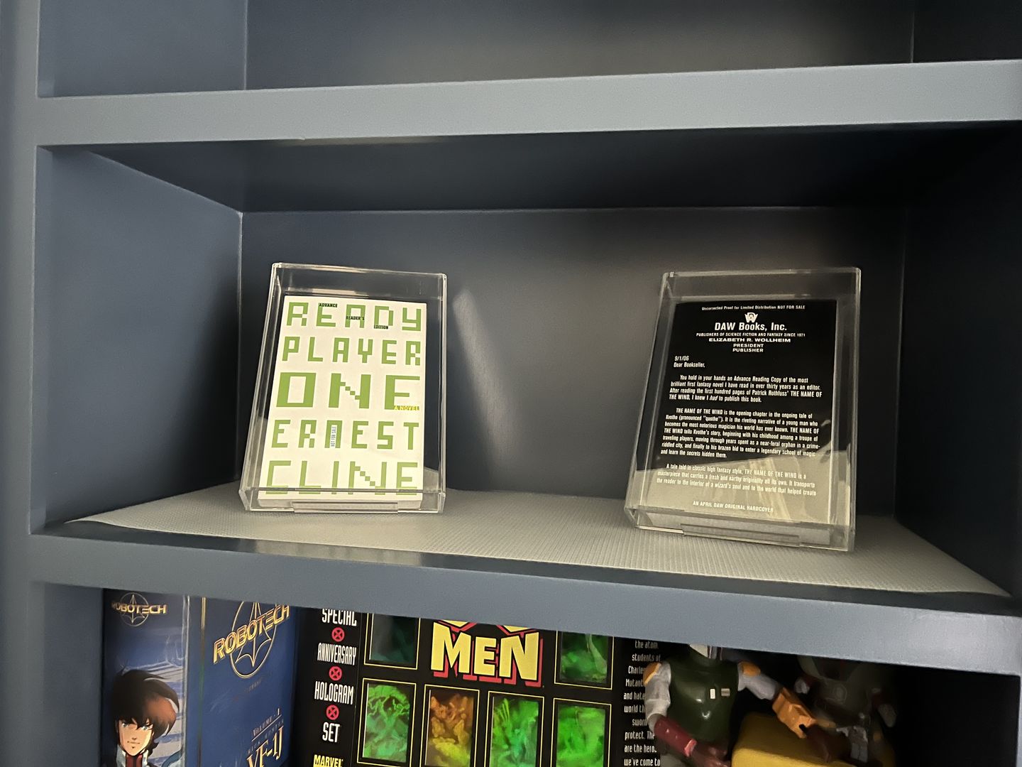 Customer photo review of Versatile Acrylic Display Case with Slide Back and Size Options