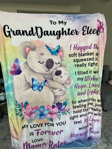 Customer photo review of Granddaughter Blanket - Koala Hug