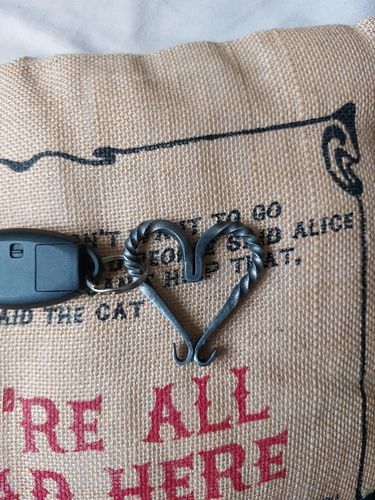 Customer photo review of Hand-Forged Keyring - Twisted Heart