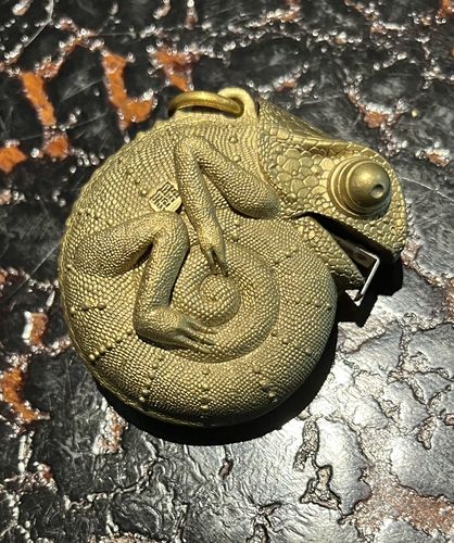 Customer photo review of Brass Chameleon Tape Measure