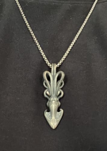 Customer photo review of Silver Squid Pendant