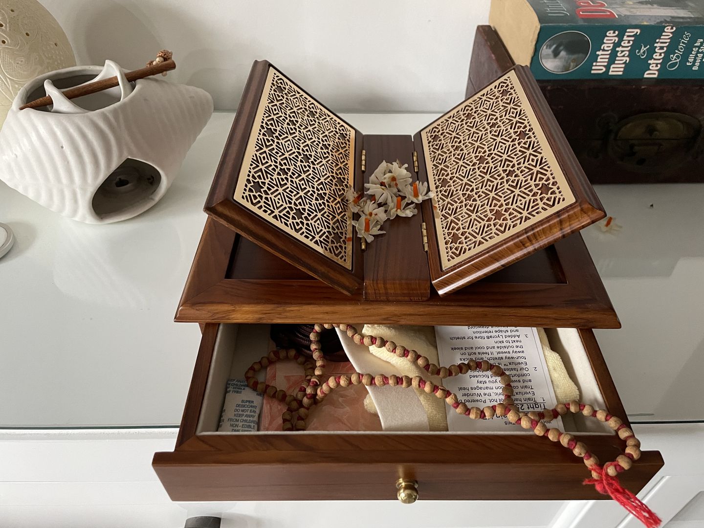Customer photo review of Holy Book Stand - Teakwood