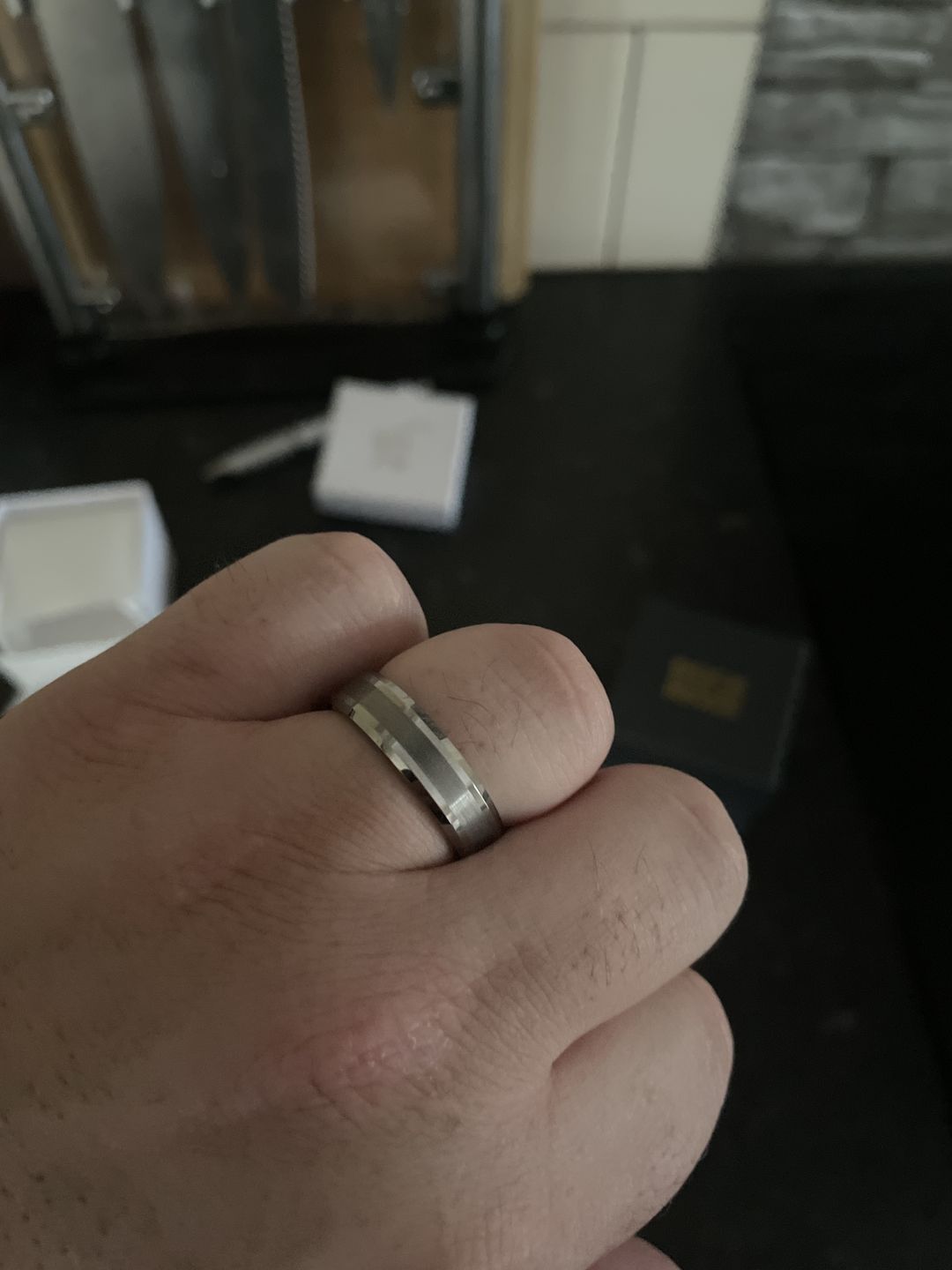 Customer photo review of Brushed 6mm Wonder Ring