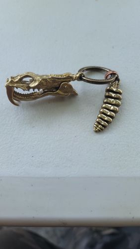 Customer photo review of Brass Rattlesnake Tail Pendant