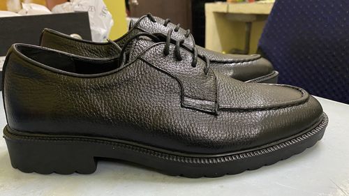 Customer photo review of Blucher Lace Up - Black Pebble Grain Leather (Combat Sole)