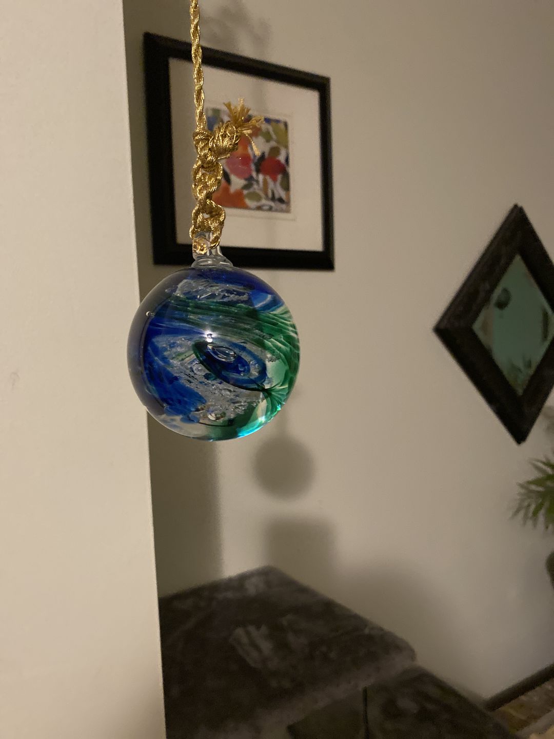 Customer photo review of Glimmer Orb with Cremation Ashes