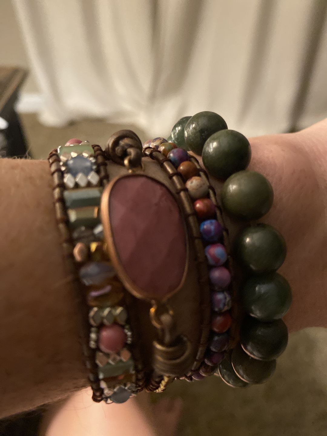 Customer photo review of Healing Rhodochrosite Wrap Bracelet