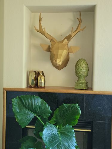 Customer photo review of Deer Head Wall Art - GOLD Limited Edition