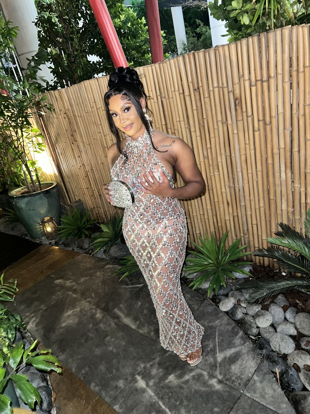 Customer photo review of Midnight Rhinestone Dress (Ready To Ship)