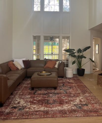 Customer photo review of Distressed Vintage Cezanne Terracotta Area Rug