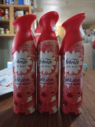 Customer photo review of Febreze Air Freshener Sakura Orchard Blossom Limited Edition, 8.8oz (Pack Of 3)