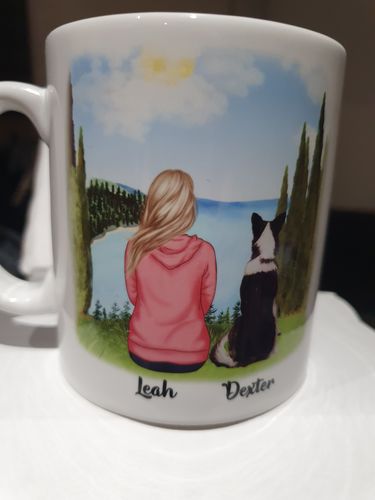 Customer photo review of Girl & Dogs - Life is better with a dog Personalised Mug