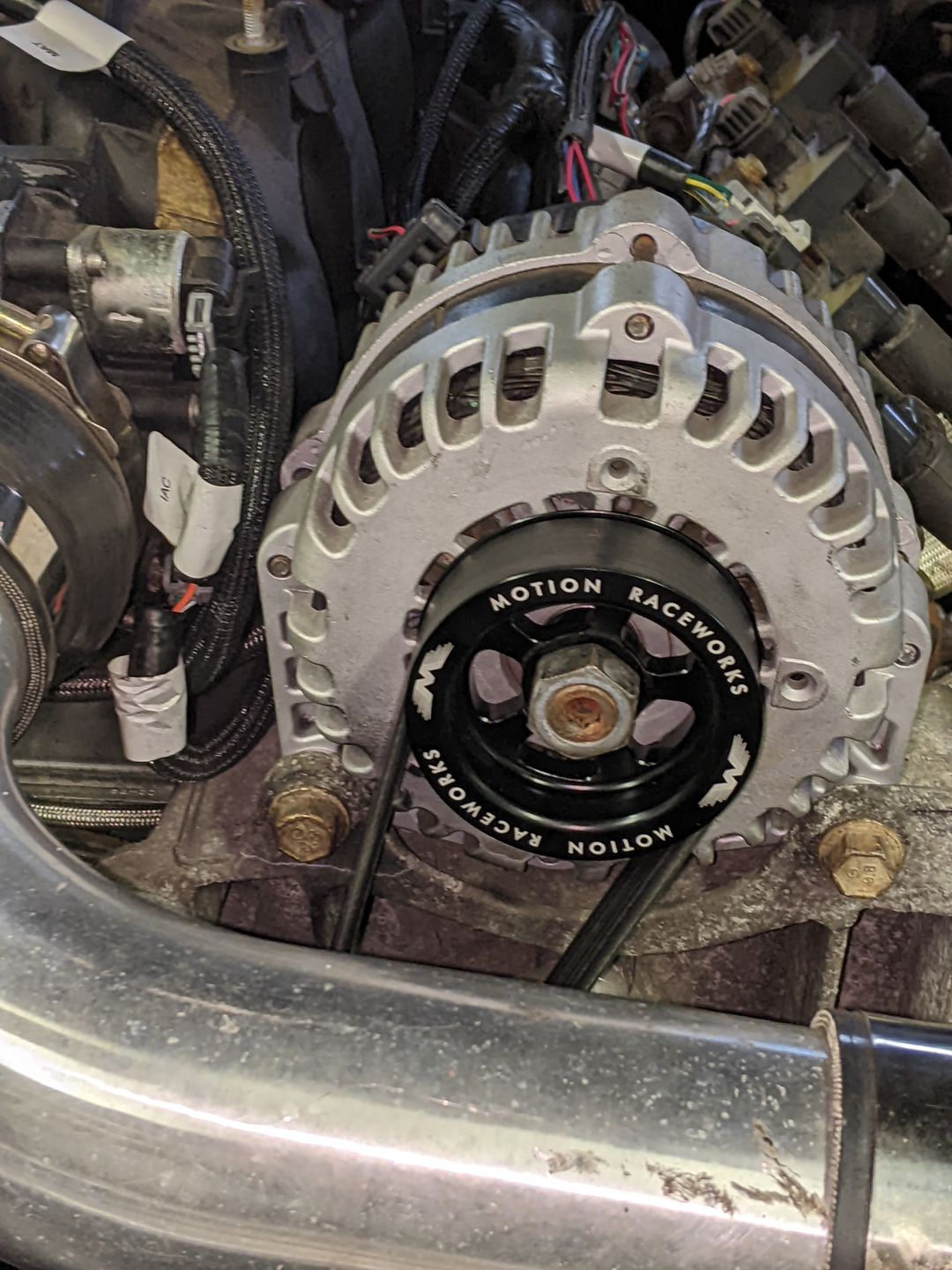 Customer photo review of LS 3" OD Billet Overdrive Alternator Pulley 6 Rib 10-10042