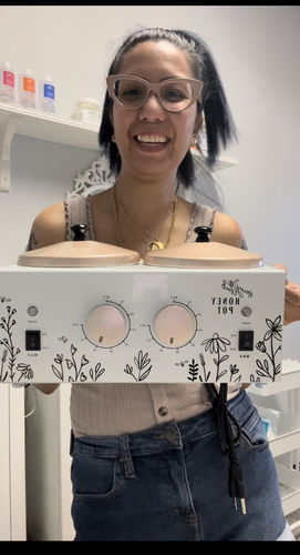 Customer photo review of Double Wax Warmer Honey Pot