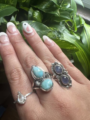 Customer photo review of Larimar Shell Ring Sterling Silver