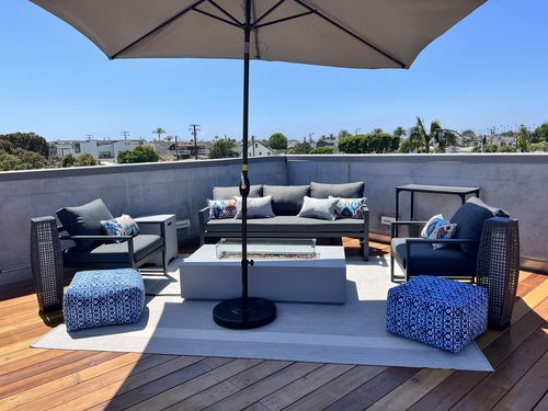 Customer photo review of Juno 4 Piece Large Outdoor Conversation Sofa Set in Charcoal