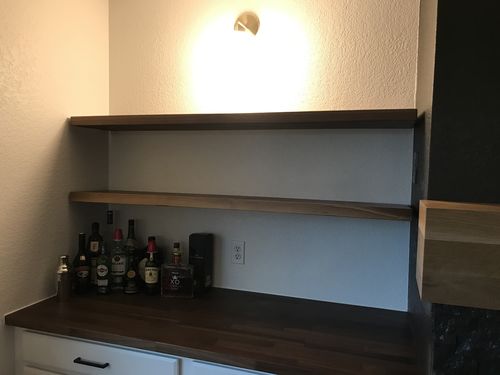 Customer photo review of Walnut Floating Shelf