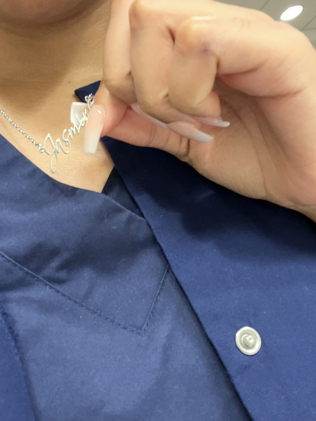 Customer photo review of Script Name Necklace