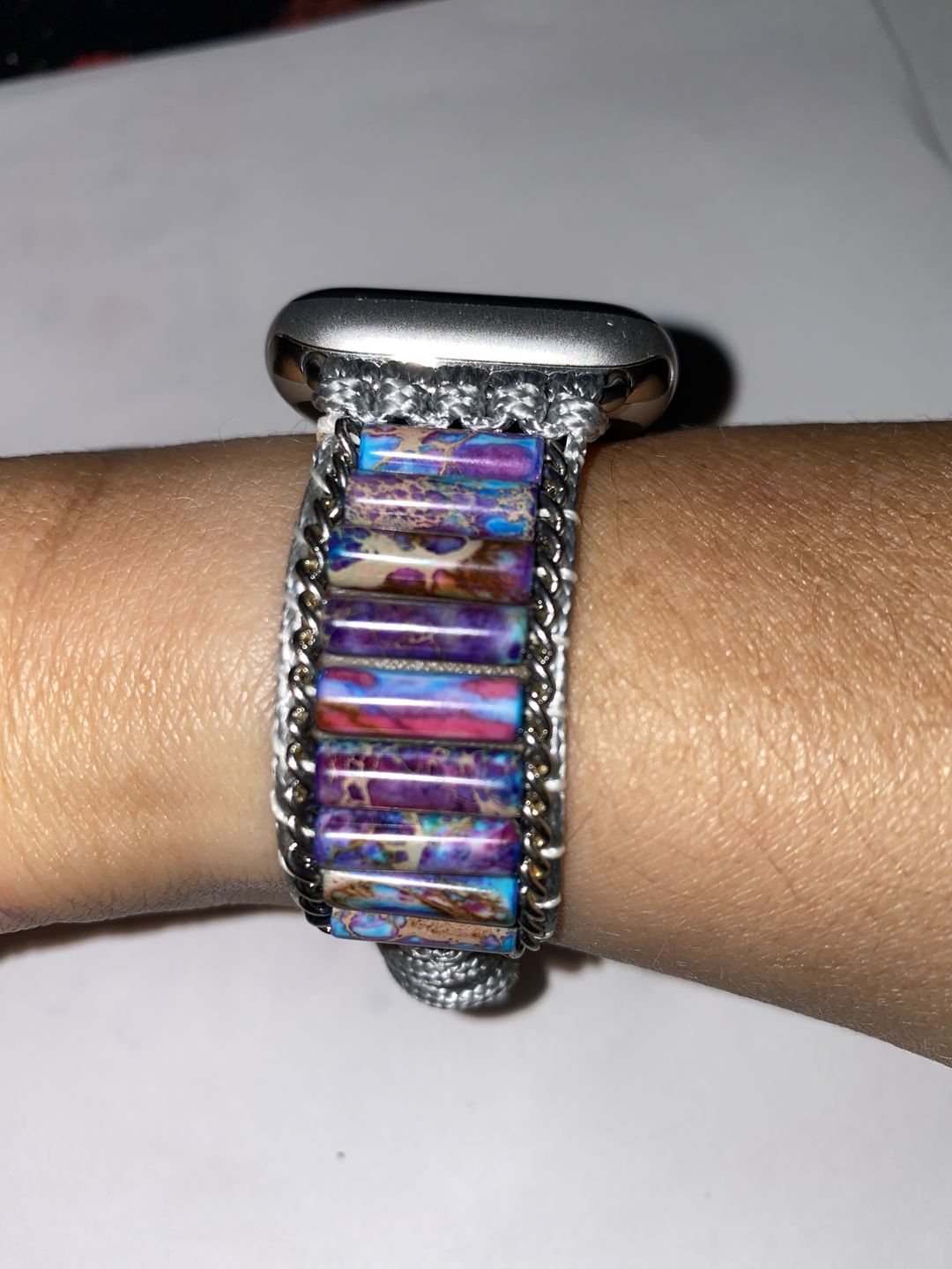 Customer photo review of Serene Imperial Jasper Apple Watch Strap