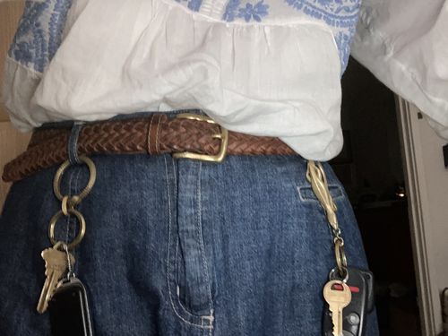 Customer photo review of Brass Ouroboros Snap Keychain