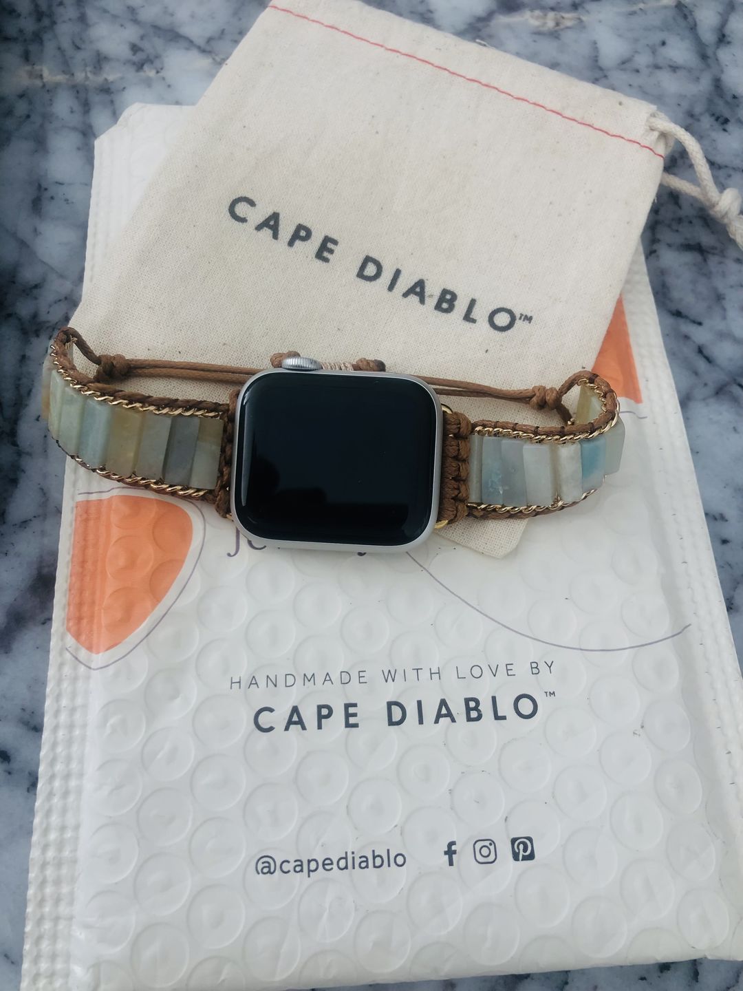 Customer photo review of Amazonite Protection Apple Watch Strap