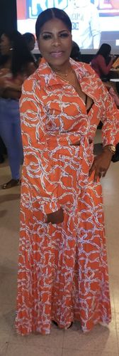 Customer photo review of Casual Floral Pleated Wide-Leg Pant Set