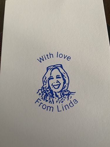 Customer photo review of Self-Inking Face Stamp