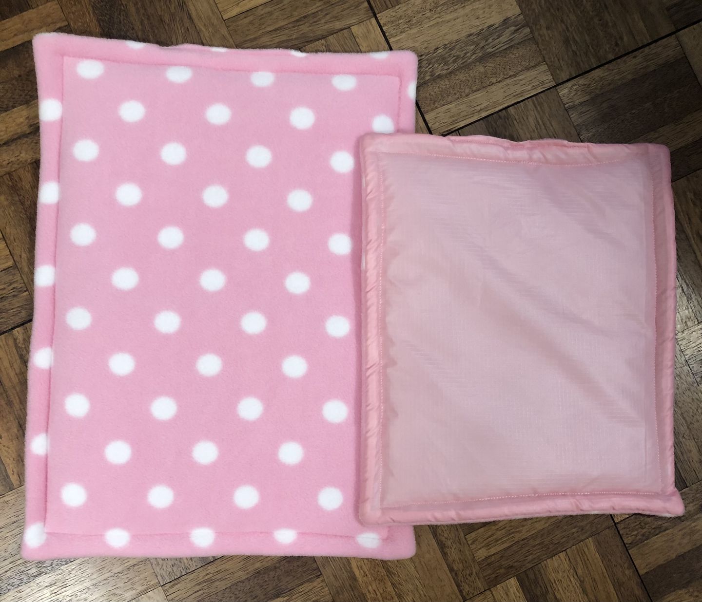 Customer photo review of White Polka Dot Anti Pill Polar Fleece Fabric