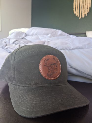 Customer photo review of Waxed Canvas Custom Leather Patch Hat (LIMITED)
