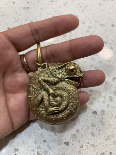 Customer photo review of Brass Chameleon Tape Measure