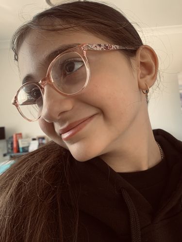 Customer photo review of Tiny Disc Hoops