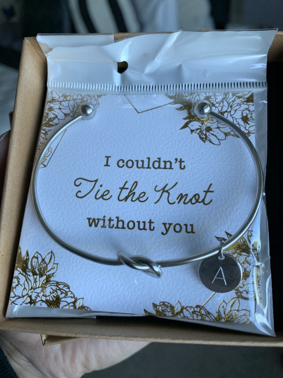 Customer photo review of AC "Tie The Knot" Coin Initial Bracelet