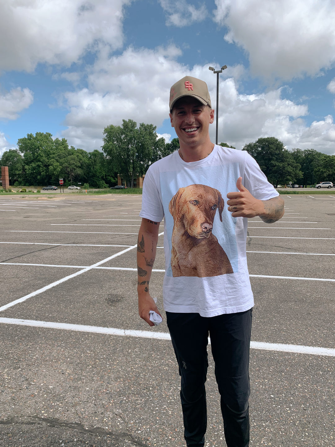 Customer photo review of Custom Pet Art Mens Crew Neck T-shirt