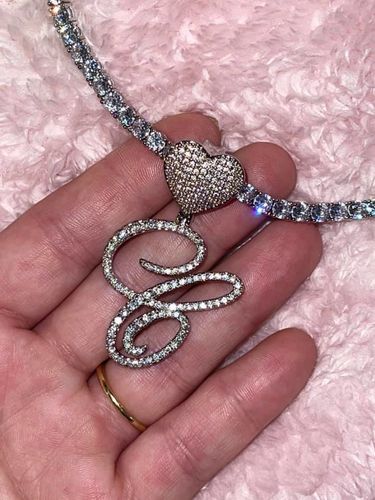 Customer photo review of HEART INITIAL NECKLACE