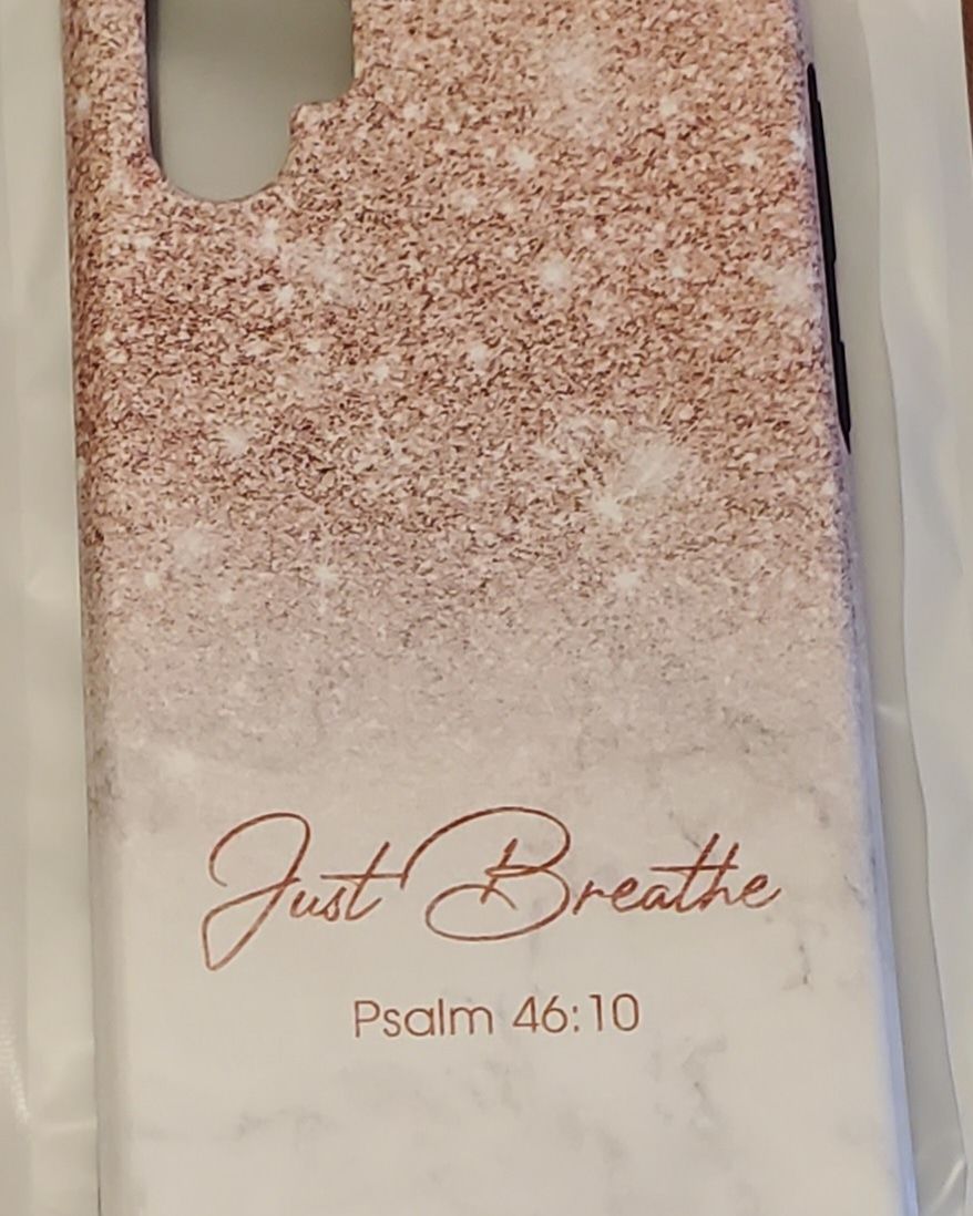 Customer photo review of Just breathe Psalm 46:10 phone case