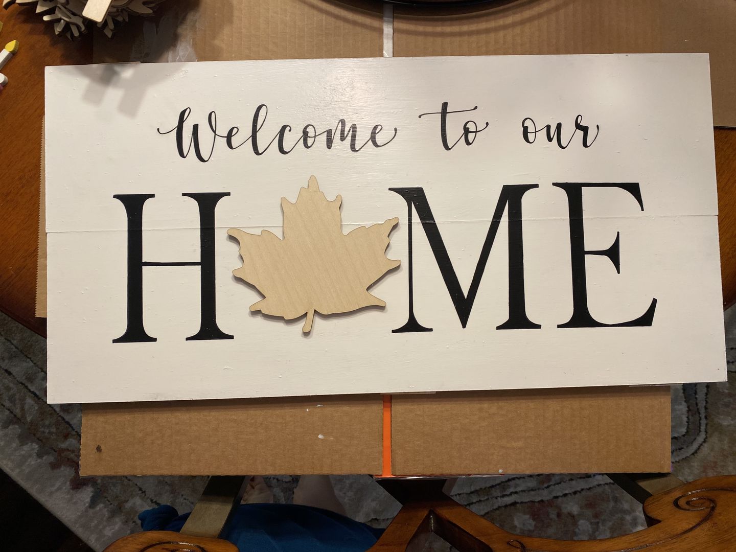 Customer photo review of Unfinished Wood Maple Leaf Shape - Craft - up to 36" DIY