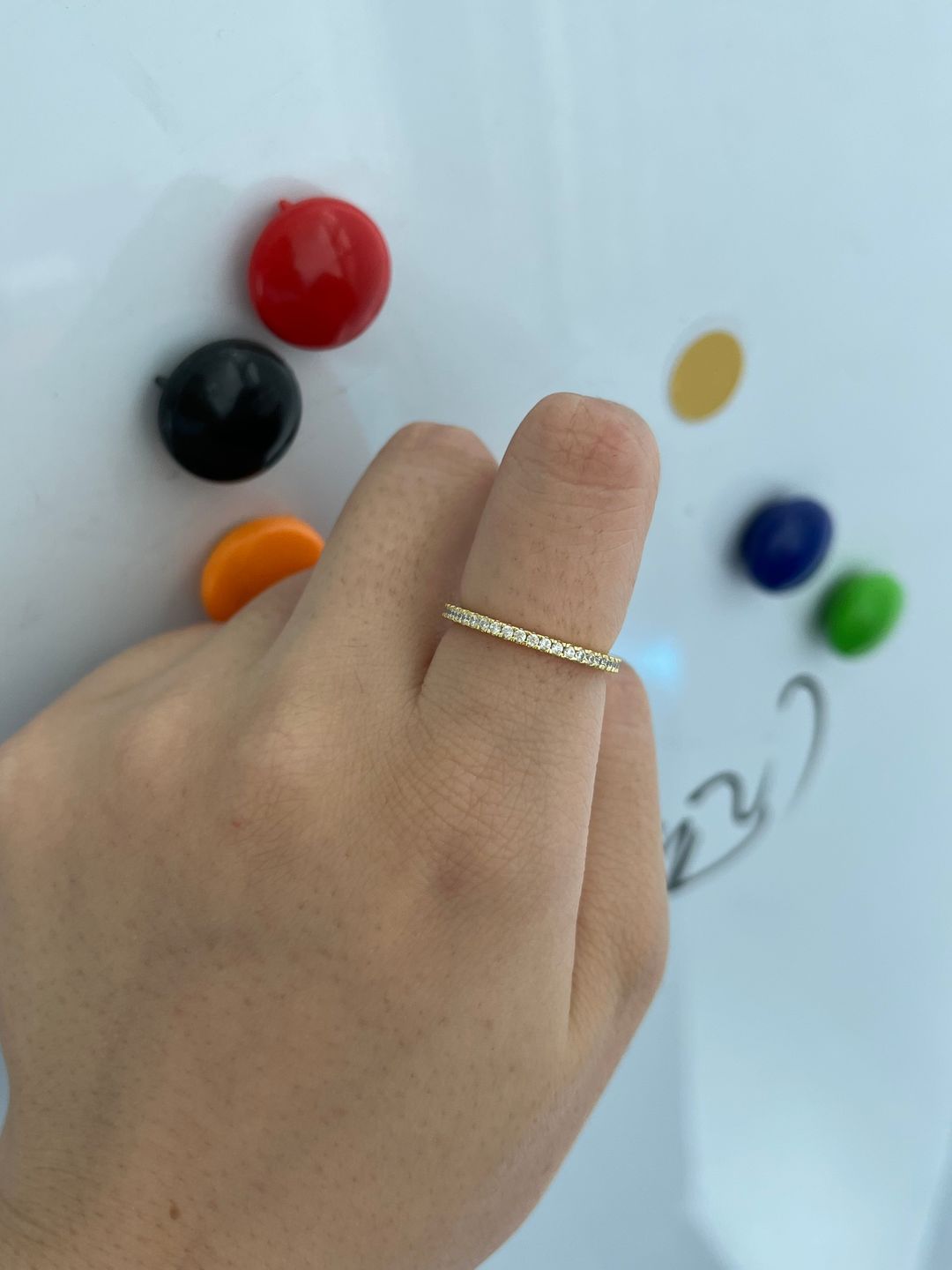 Customer photo review of Louily 0.5 Ct Round Cut Classic Full Eternity Thin Wedding Band For Women In Sterling Silver